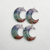 MOON Orgone 40x32mm 10pcs Reiki Healing Stone Pendant Charm