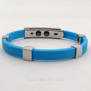 Silicone Stainless Steel Bracelet with Beads