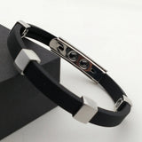 Silicone Stainless Steel Bracelet with Beads