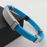 Silicone Stainless Steel Bracelet with Beads
