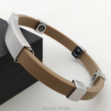 Silicone Stainless Steel Bracelet with Beads