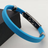 Anti-Static Stainless Steel Magnetic Beads Silicone Bracelet