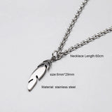 Feather Necklace Stainless Steel Long Chain Pendant Couples Jewelry