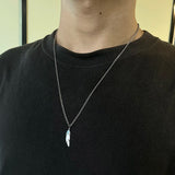 Feather Necklace Stainless Steel Long Chain Pendant Couples Jewelry