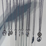 Feather Necklace Stainless Steel Long Chain Pendant Couples Jewelry