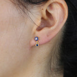 925 Sterling Silver CZ Flower Earrings for Women