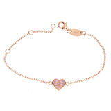 Sterling Silver CZ Heart Charm Valentines Bracelets