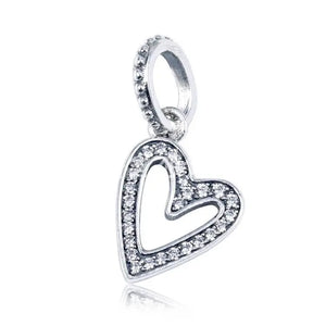 925 Silver Family Spinning Heart Globe Dangle Heart Charm Beads