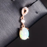 Fire Opal Earrings 925 Silver Rose Crystal Zirconia Wedding Jewelry