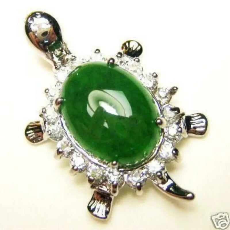 Green Jade Long Life Tortoise Pendant
