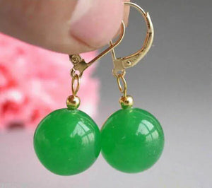 AAA+ Natural Green Jade Earrings