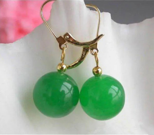 AAA+ Natural Green Jade Earrings