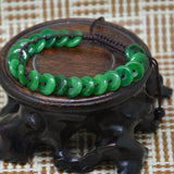 Green Stone Beads Safe Amulet Bracelet, Lucky Stone Bangle