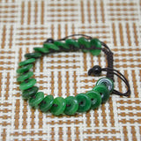 Green Stone Beads Safe Amulet Bracelet, Lucky Stone Bangle