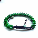 Green Stone Beads Safe Amulet Bracelet, Lucky Stone Bangle