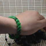 Green Stone Beads Safe Amulet Bracelet, Lucky Stone Bangle