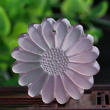 Natural Jade Sun Pendant Sunflower Pendant