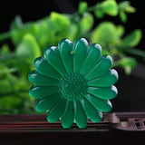 Natural Jade Sun Pendant Sunflower Pendant