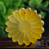 Natural Jade Sun Pendant Sunflower Pendant