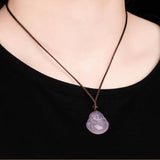 Natural Pink Jade Buddha Jewelry Set