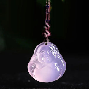 Natural Pink Jade Buddha Jewelry Set