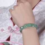 Natural Jade Carved Bamboo Bracelet Men's Gift