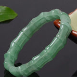 Natural Jade Carved Bamboo Bracelet Men's Gift