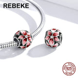 Enamel Blooming Flowers Charm Pendant 925 Sterling Silver Women Jewelry