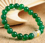 Fine Jewelry Red Green Inlaid Jade Road Pass Bracelet