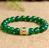 Fine Jewelry Red Green Inlaid Jade Road Pass Bracelet