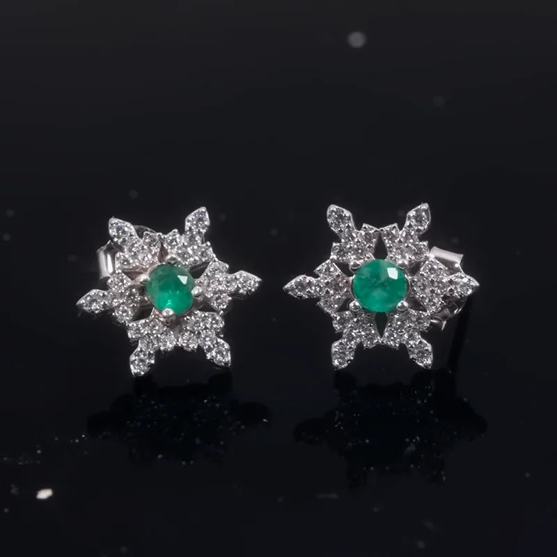 Emerald Earrings 925 Silver Platinum Heart Wedding & Birthday Jewelry