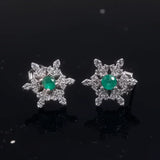 Emerald Earrings 925 Silver Platinum Heart Wedding & Birthday Jewelry