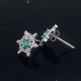 Emerald Earrings 925 Silver Platinum Heart Wedding & Birthday Jewelry