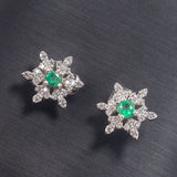 Emerald Earrings 925 Silver Platinum Heart Wedding & Birthday Jewelry