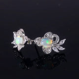 Natural Opal Earrings for Women Silver 925 Sterling Sliver Rose Heart Wedding