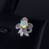 Natural Opal Earrings for Women Silver 925 Sterling Sliver Rose Heart Wedding
