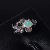 Natural Opal Earrings for Women Silver 925 Sterling Sliver Rose Heart Wedding