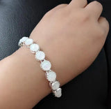 Fire Opal Bracelet Silver Plated Larger Boho Bohemia Jewelry