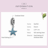 3MM Beads Bracelet Starfish Pendant 925 Sterling Silver Jewelry Charm Making