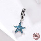 3MM Beads Bracelet Starfish Pendant 925 Sterling Silver Jewelry Charm Making