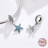 3MM Beads Bracelet Starfish Pendant 925 Sterling Silver Jewelry Charm Making