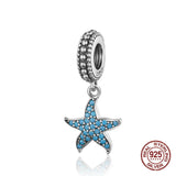 3MM Beads Bracelet Starfish Pendant 925 Sterling Silver Jewelry Charm Making