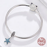 3MM Beads Bracelet Starfish Pendant 925 Sterling Silver Jewelry Charm Making