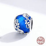 3MM Bracelet Woman Jewelry Beads 925 Sterling Silver Glass Crystal Charm Pendant