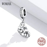 925 Sterling Silver Bird Charm Bracelet Retro Beads DIY Pendant