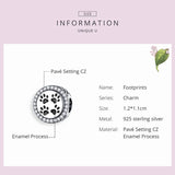 925 Sterling Silver Little Bear&Cat Footprint Charm S925