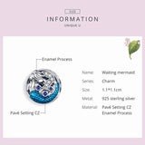 Europe Bracelet 925 Silver CZ Mermaid Beads S925 Greek Mythology Sea Charm