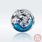 Europe Bracelet 925 Silver CZ Mermaid Beads S925 Greek Mythology Sea Charm