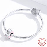 Europe Bracelet 925 Sterling Silver Pink Car Beads S925