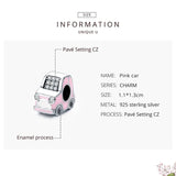 Europe Bracelet 925 Sterling Silver Pink Car Beads S925